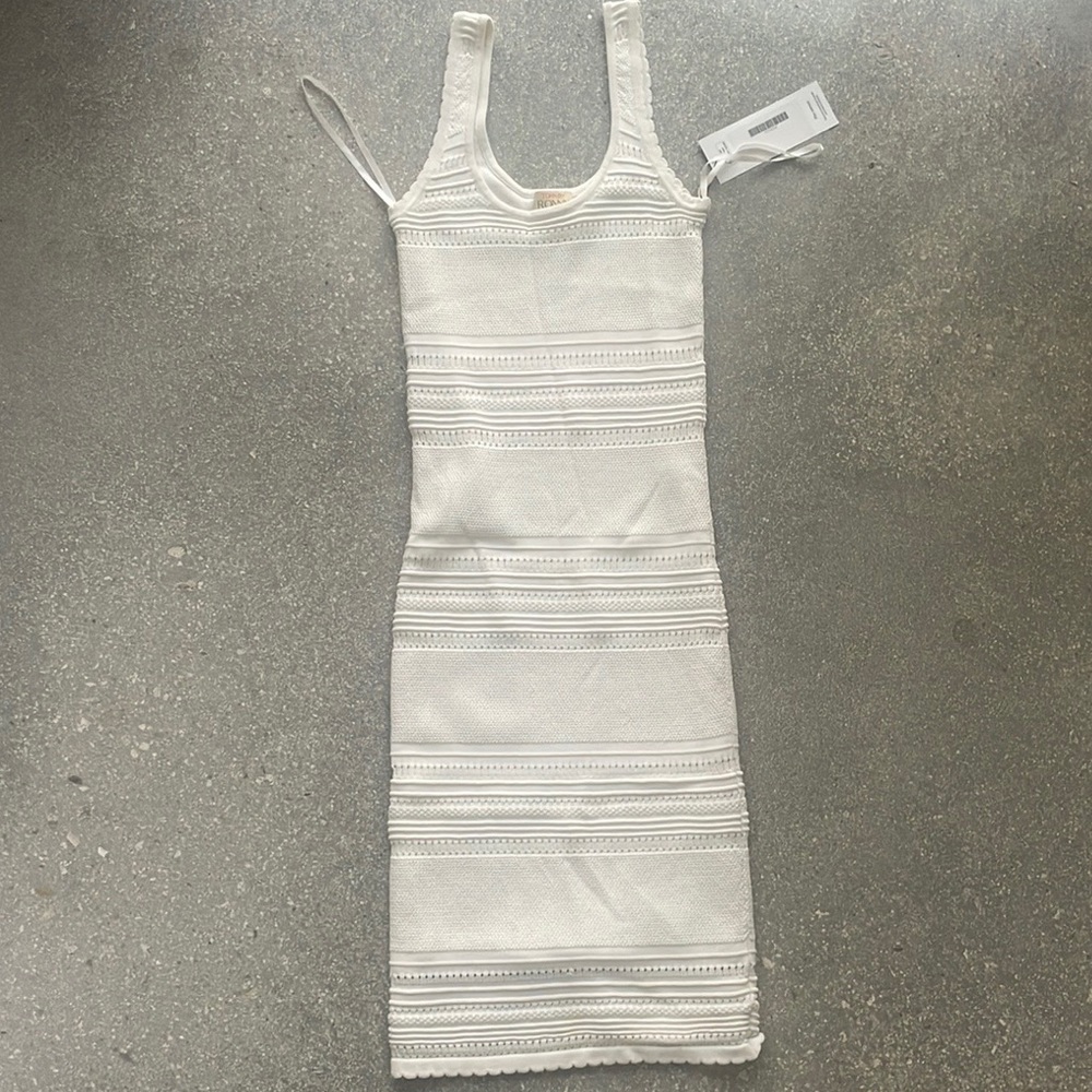 Torn by Ronny Kobo Sammy Puffy Stripe Bodycon Dress